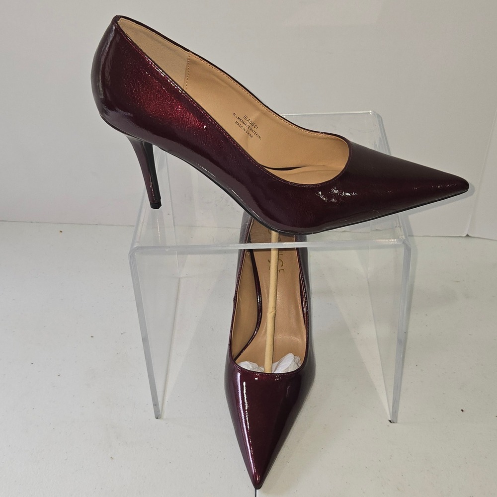 Rouge Helium Blade-01 Burgundy Patent Pointed Toe Stiletto Pumps Womens Size 10